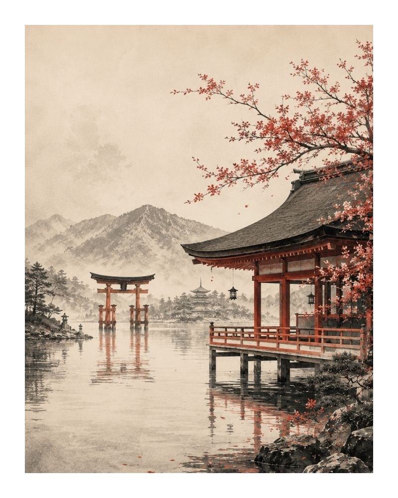 Japanese Lakeside Serenity